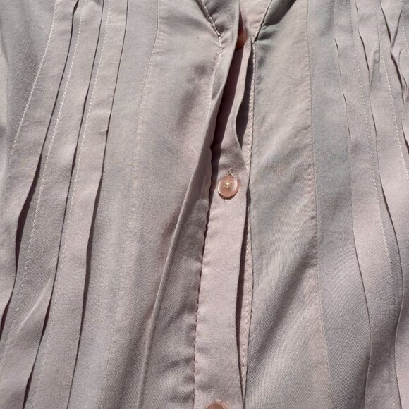 Maeve Soft Pink Lightweight Long Sleeve Top With Pleated Front Detail - Picture 2 of 7